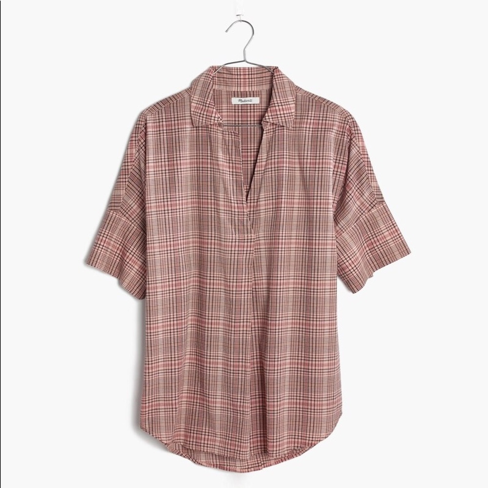 Madewell courier button back shirt Hartley plaid